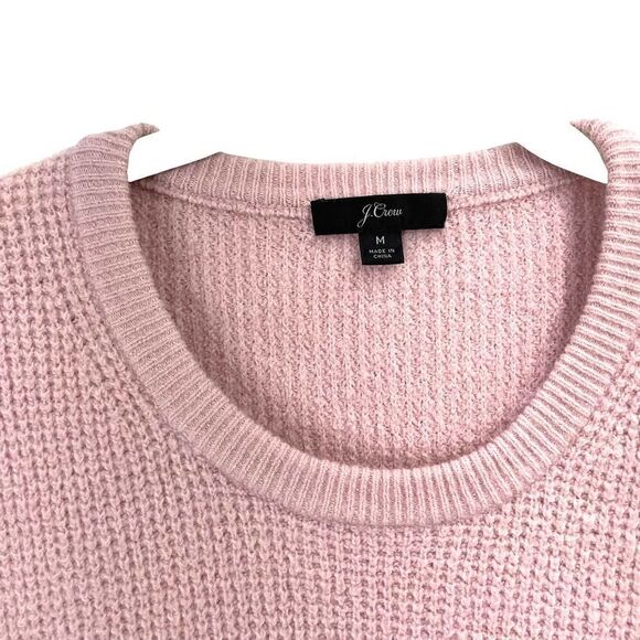 J. Crew High-low waffle sweater in Supersoft yarn Sz M pink - Picture 3 of 5